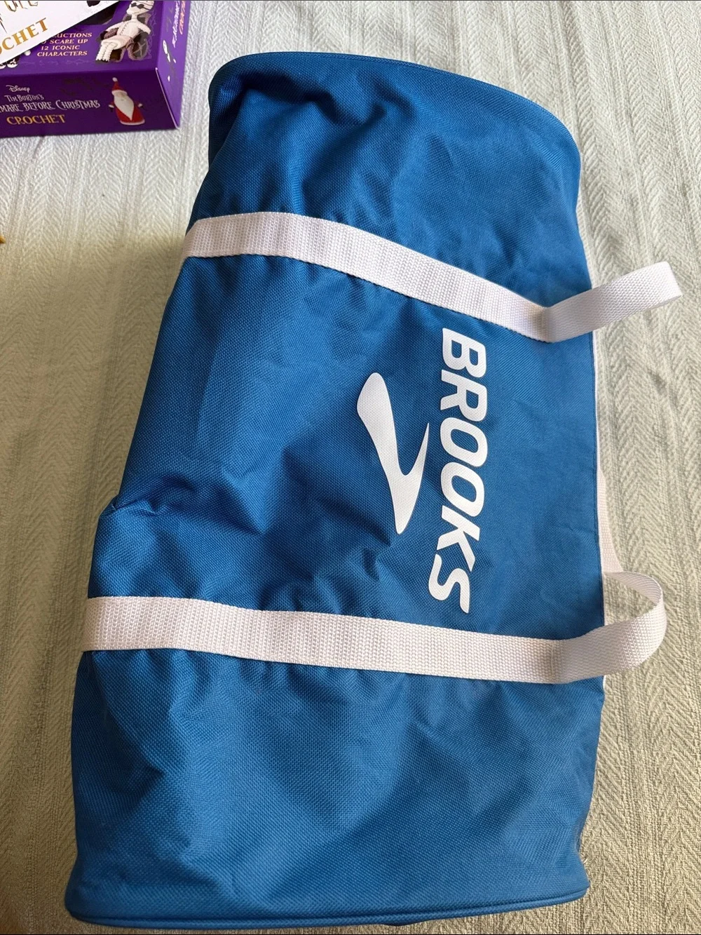 Brooks Teal Blue Duffel Bag with White Straps